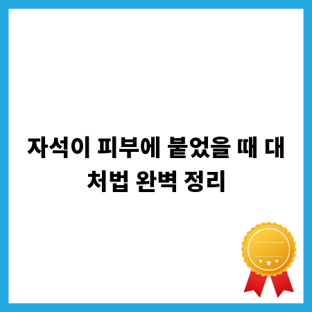 자석이 피부에 붙었을 때 대처법 완벽 정리