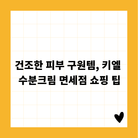 건조한 피부 구원템, 키엘 수분크림 면세점 쇼핑 팁