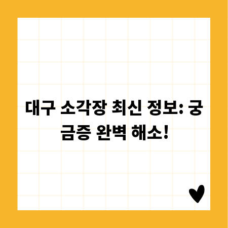 대구 소각장 최신 정보: 궁금증 완벽 해소!
