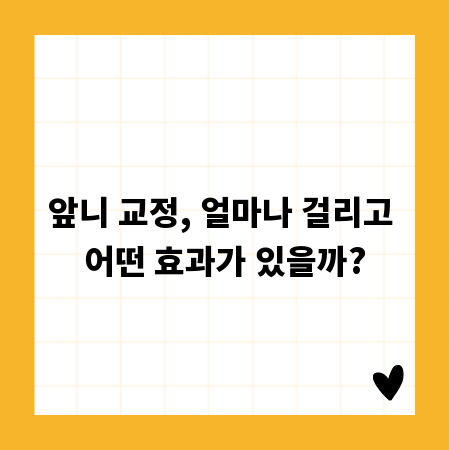앞니 교정, 얼마나 걸리고 어떤 효과가 있을까?
