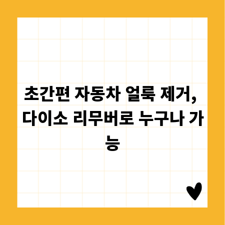 초간편 자동차 얼룩 제거, 다이소 리무버로 누구나 가능